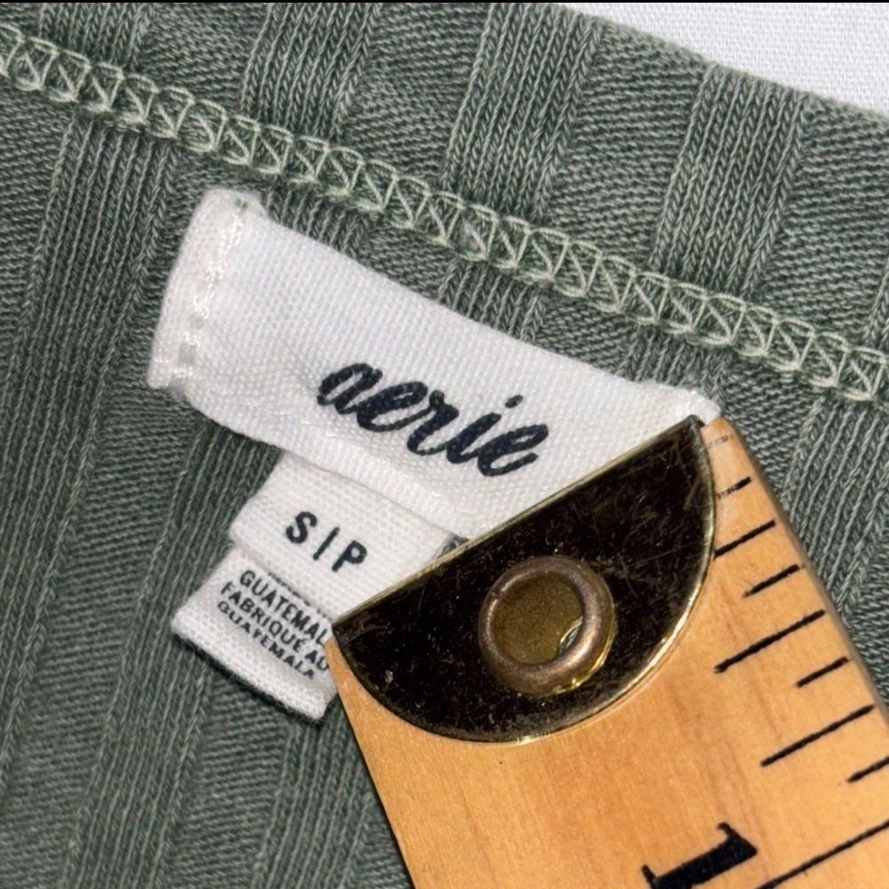Aerie Ribbed Olive Cardigan - Picture 5 of 9
